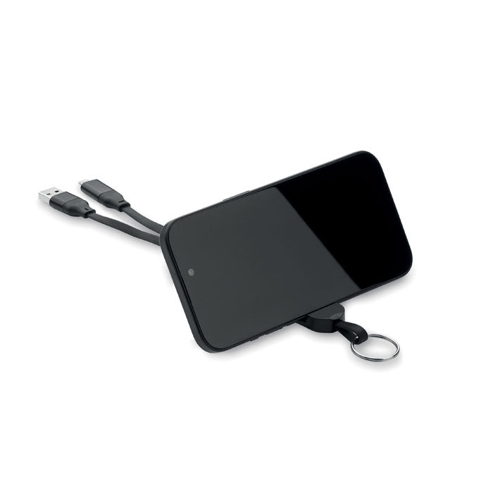 USB-C charging cable 60W, recycled ABS keyring & phone stand | CABO MO2443