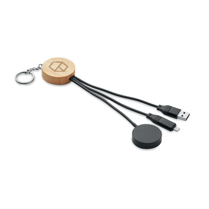 Keychain Charging Cable 4-in-1 60W Bamboo | BULE MO2451