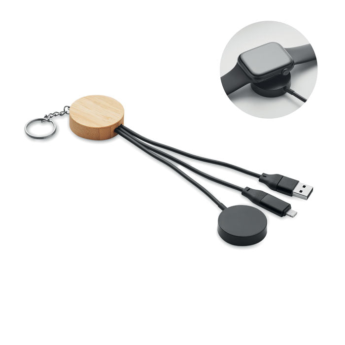 Keychain Charging Cable 4-in-1 60W Bamboo | BULE MO2451