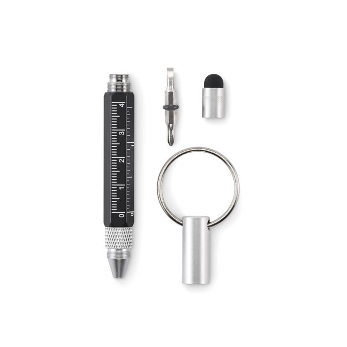 Keychain Pen — Recycled Aluminium, Twist-Action with Stylus & 2-in-1 Screwdriver | TWEN MO2529