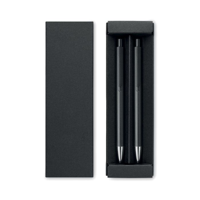Recycled Aluminium Pen Set — 2-Piece (Blue Ball Pen & Graphite Inkless) in Recycled Paper Box | ORWELL MO2567