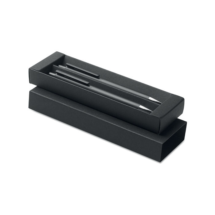 Recycled Aluminium Pen Set — 2-Piece (Blue Ball Pen & Graphite Inkless) in Recycled Paper Box | ORWELL MO2567