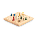 Houten ludospel in katoenen zakje - 12 x 12 cm | LUDO MO6110