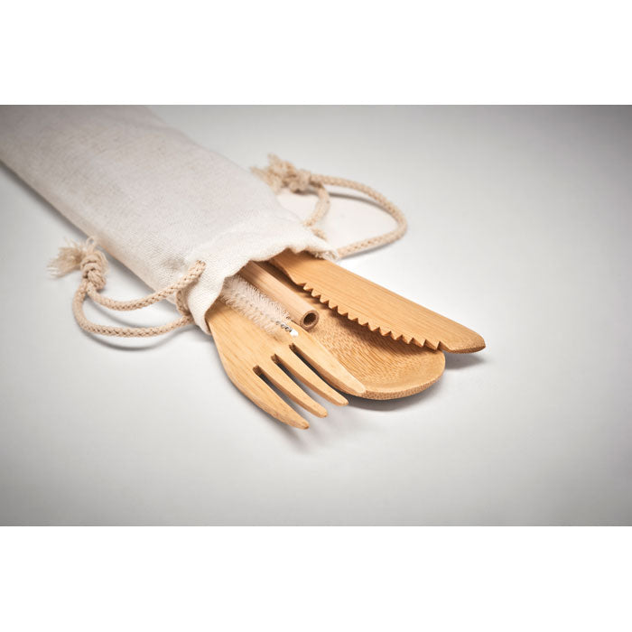 Couverts en Bambou avec Paille | SETSTRAW - MO6121
