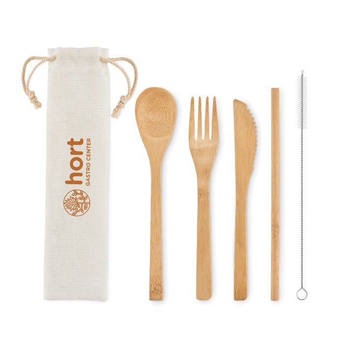 Couverts en Bambou avec Paille | SETSTRAW - MO6121