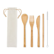 Couverts en Bambou avec Paille | SETSTRAW - MO6121