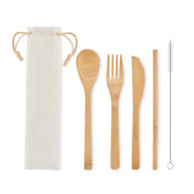 Couverts en Bambou avec Paille | SETSTRAW - MO6121