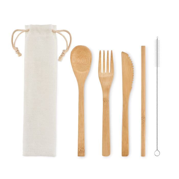 Couverts en Bambou avec Paille | SETSTRAW - MO6121