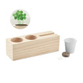 Houten bureauhouder met pen- en telefoonhouder en klaverzaad | THILA MO6408