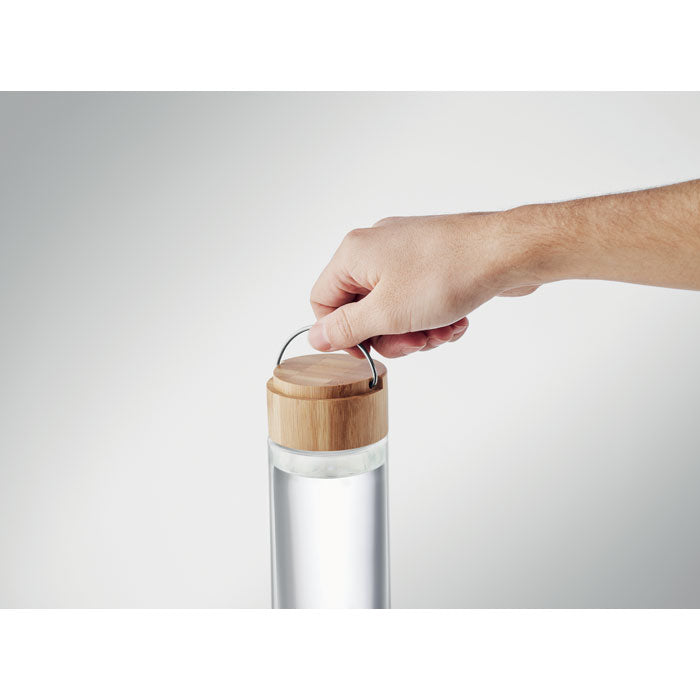Bouteille en verre 500ml Couvercle en bambou | AMELAND - MO6413