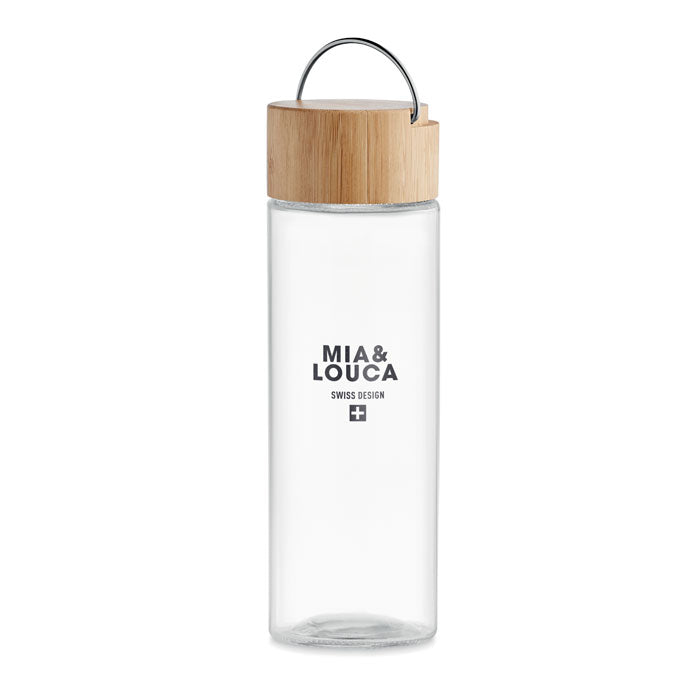 Bouteille en verre 500ml Couvercle en bambou | AMELAND - MO6413
