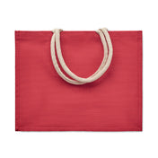 Jute Bag With Cotton Handle - Beach Bag | AURA - MO6443