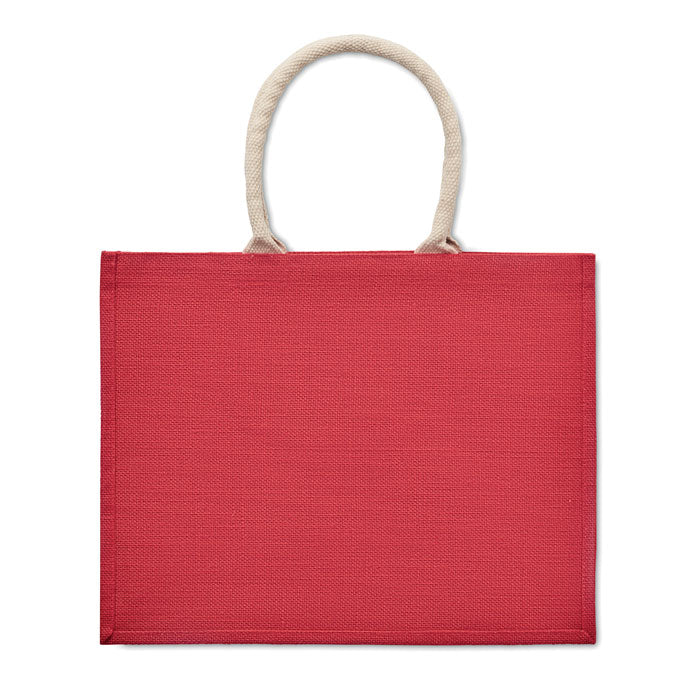 Jute Bag With Cotton Handle - Beach Bag | AURA - MO6443