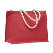 Jute Bag With Cotton Handle - Beach Bag | AURA - MO6443