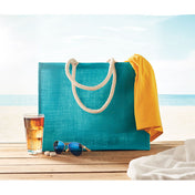 Jute Bag With Cotton Handle - Beach Bag | AURA - MO6443