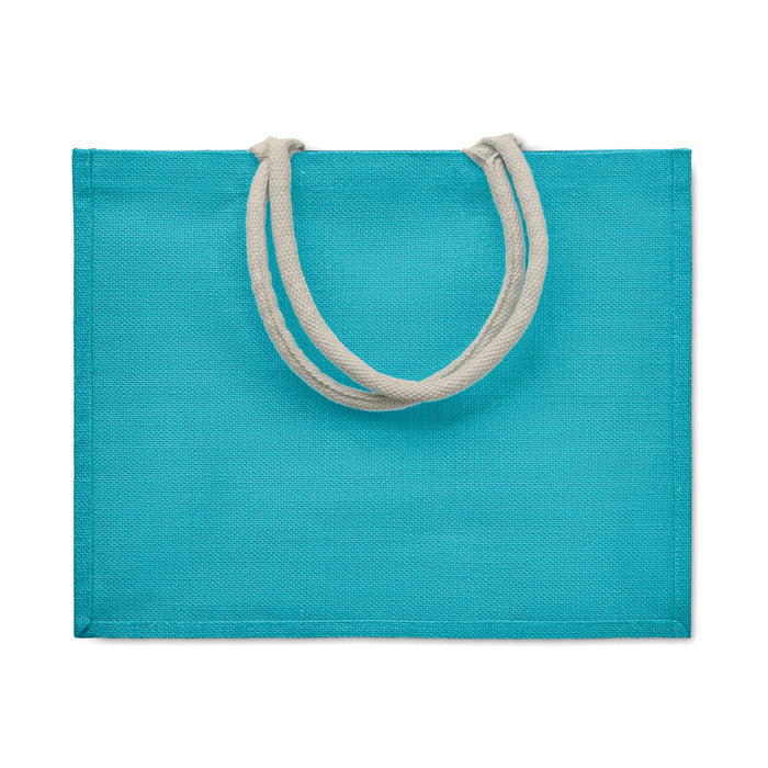 Jute Bag With Cotton Handle - Beach Bag | AURA - MO6443