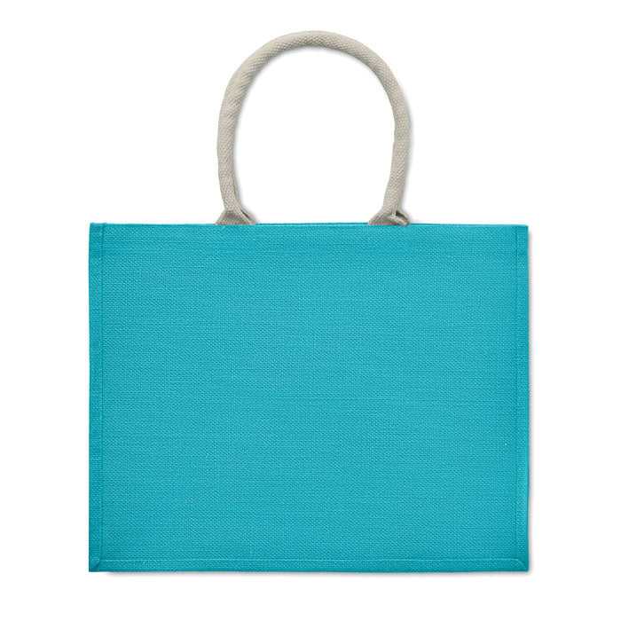 Jute Bag With Cotton Handle - Beach Bag | AURA - MO6443