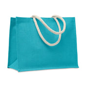 Jute Bag With Cotton Handle - Beach Bag | AURA - MO6443