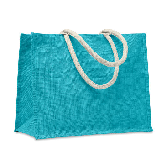 Jute Bag With Cotton Handle - Beach Bag | AURA - MO6443