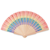 Regenboog Houten Handwaaier | BOWFAN - MO6446