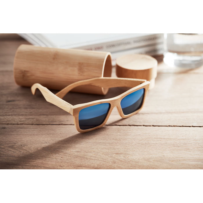 Zonnebril en Etui in Bamboe | WANAKA - MO6454