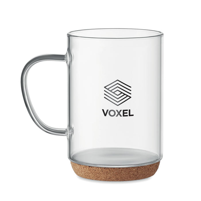 Tasse en Verre 400ml avec Base en Liège | LISBO - MO6470