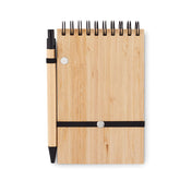 A6 Bamboo Notepad With Pen | SONORABAM - MO6528