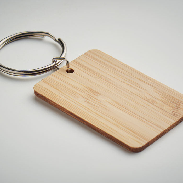 Rechthoekige Bamboe Sleutelhanger | ANGLEBOO - MO6978