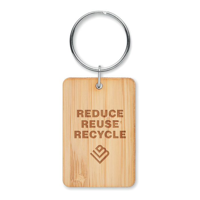 Rechthoekige Bamboe Sleutelhanger | ANGLEBOO - MO6978