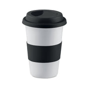 Tasse en céramique avec couvercle et manchon | TRIBECA - MO7683