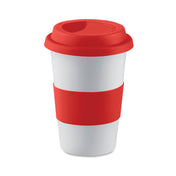 Tasse en céramique avec couvercle et manchon | TRIBECA - MO7683