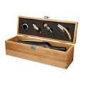 Set de vino en caja de regalo de bambú con sacacorchos y vertedor | TARDOR MO8293