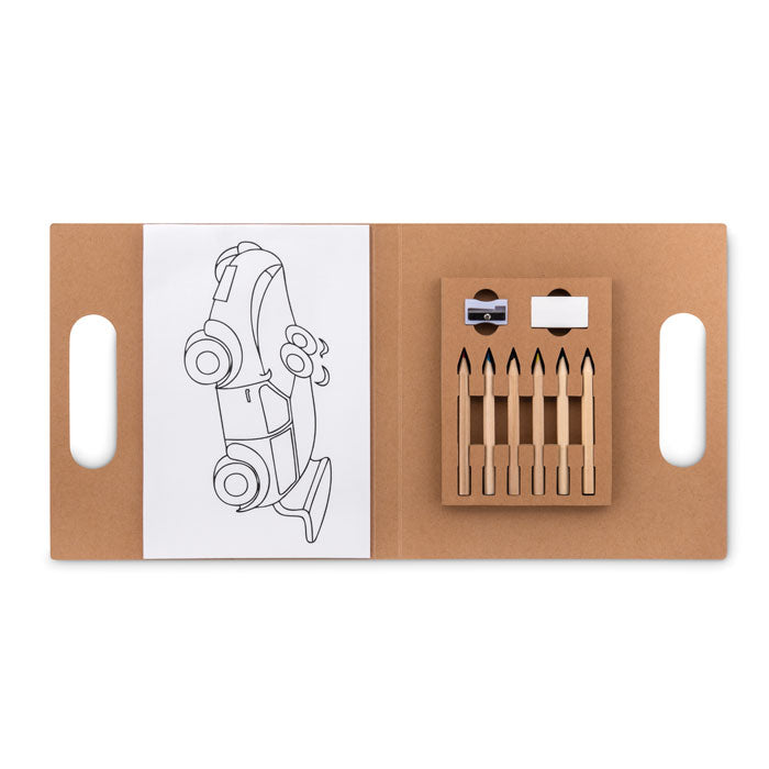 Ensemble de coloriage avec 6 crayons | FOLDER2 GO - MO9544