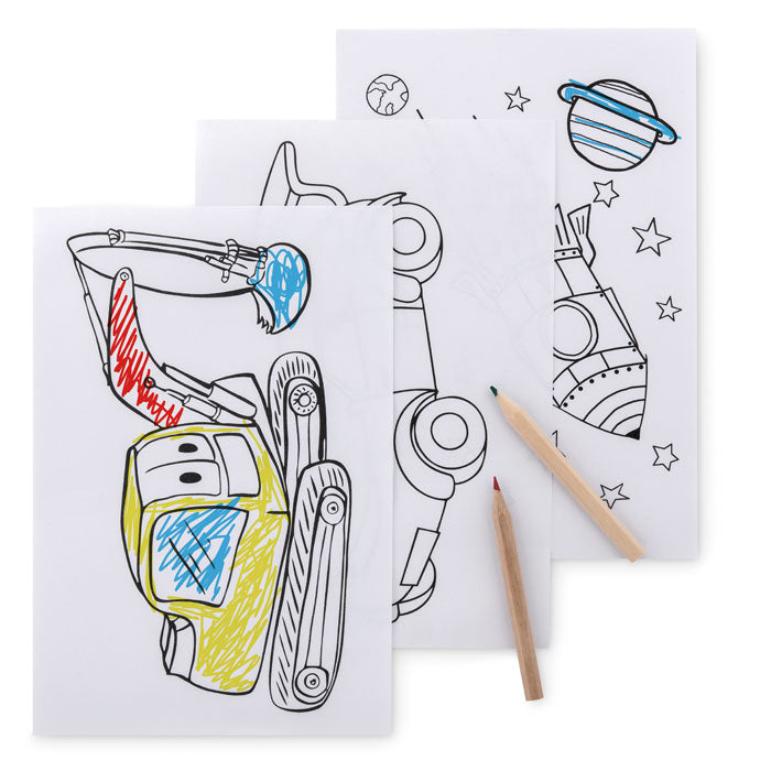 Ensemble de coloriage avec 6 crayons | FOLDER2 GO - MO9544