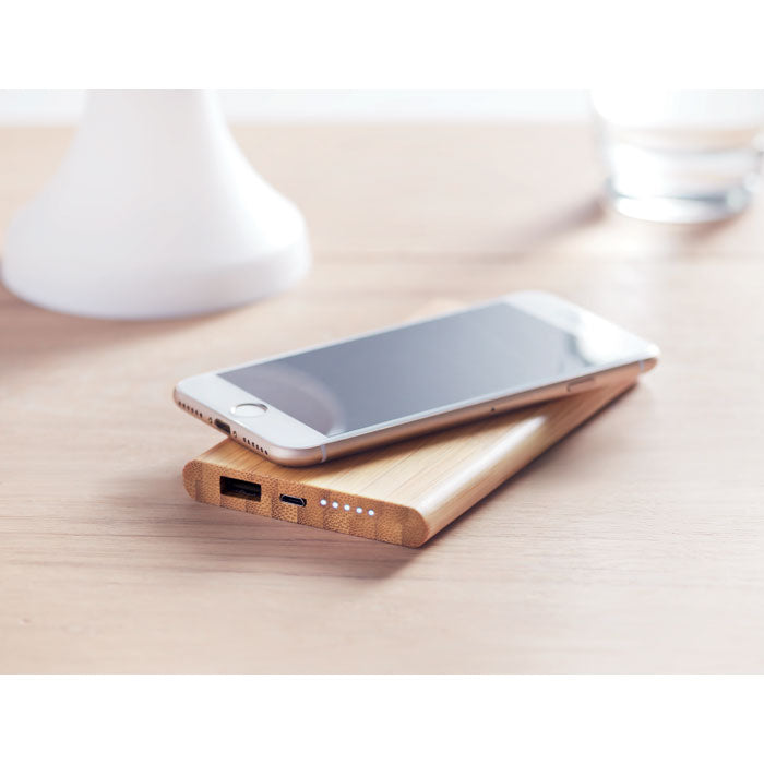 Kabellose Powerbank aus Bambus | ARENA - MO9662