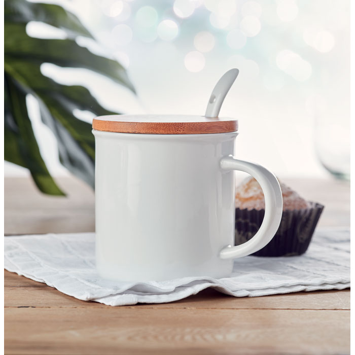 Tasse en porcelaine avec cuillère | KENYA - MO9708