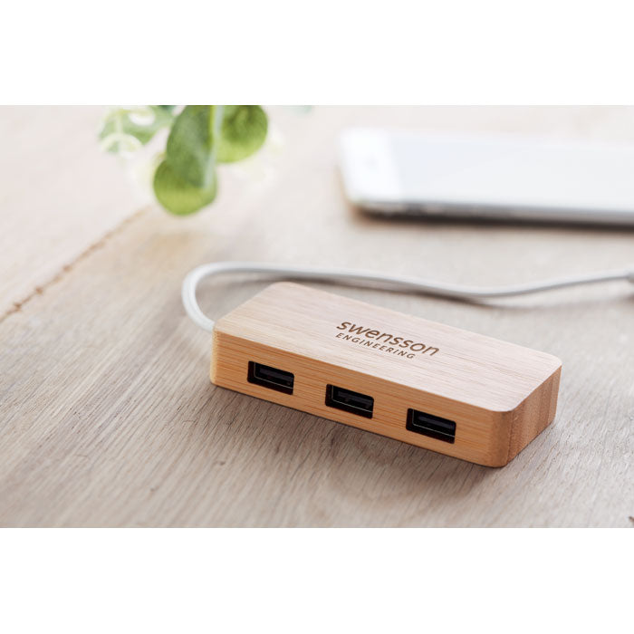 Bamboo USB 3-Port-Hub | VINA - MO9738