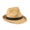 Sombrero de paja natural con cinta de poliéster | MONTEVIDEO MO9844