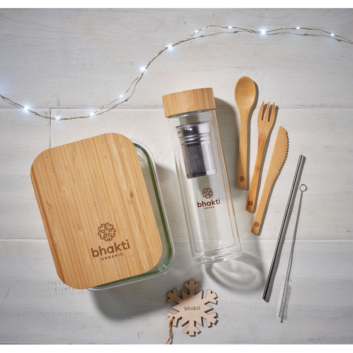 Boîte à Lunch en Verre avec Couvercle en Bambou | TUNDRA LUNCHBOX - MO9962