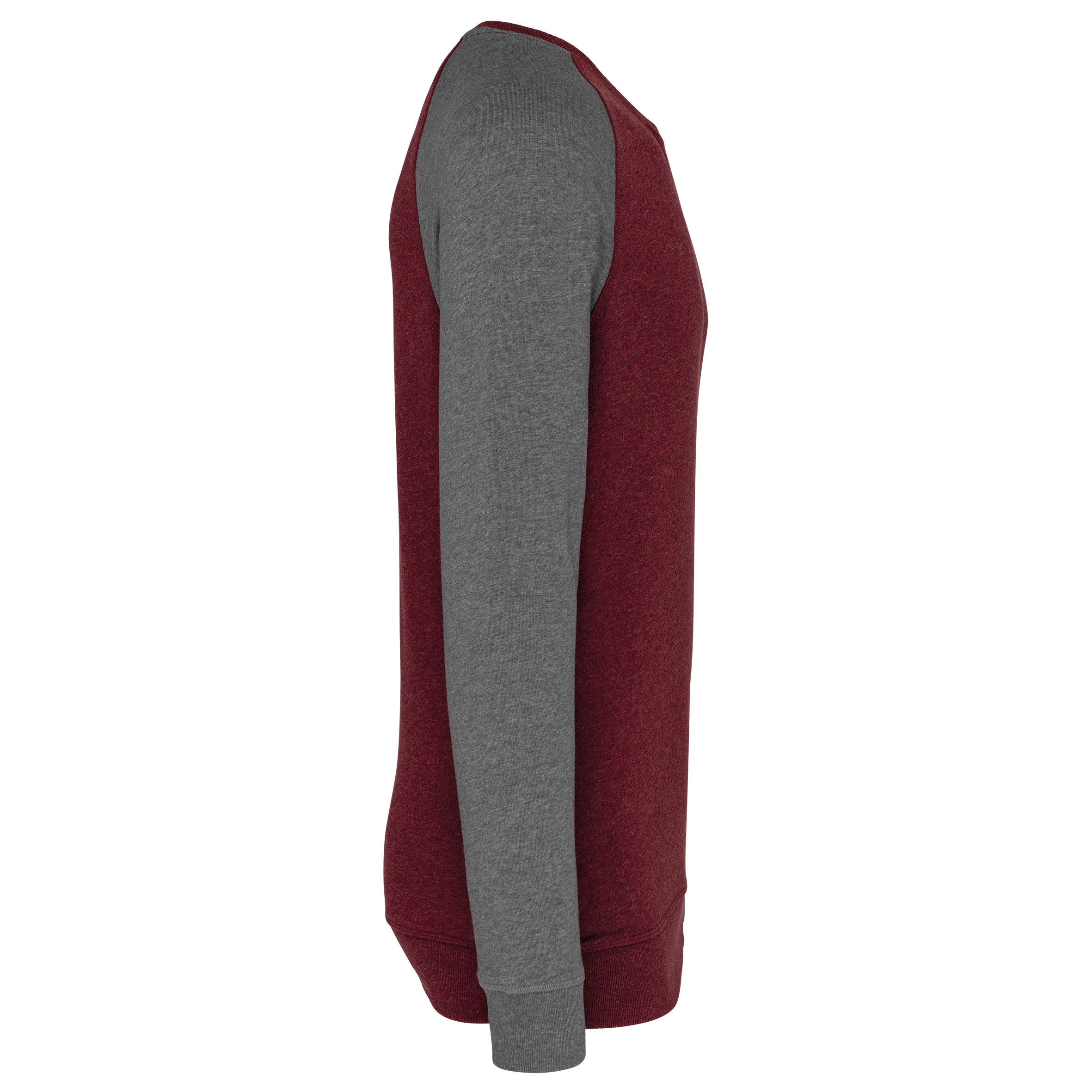 Men's Two-tone Organic Crew Neck Raglan Sleeve Sweatshirt - K491