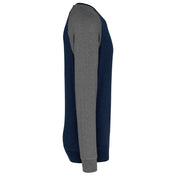 Men's Two-tone Organic Crew Neck Raglan Sleeve Sweatshirt - K491