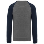 Men's Two-tone Organic Crew Neck Raglan Sleeve Sweatshirt - K491