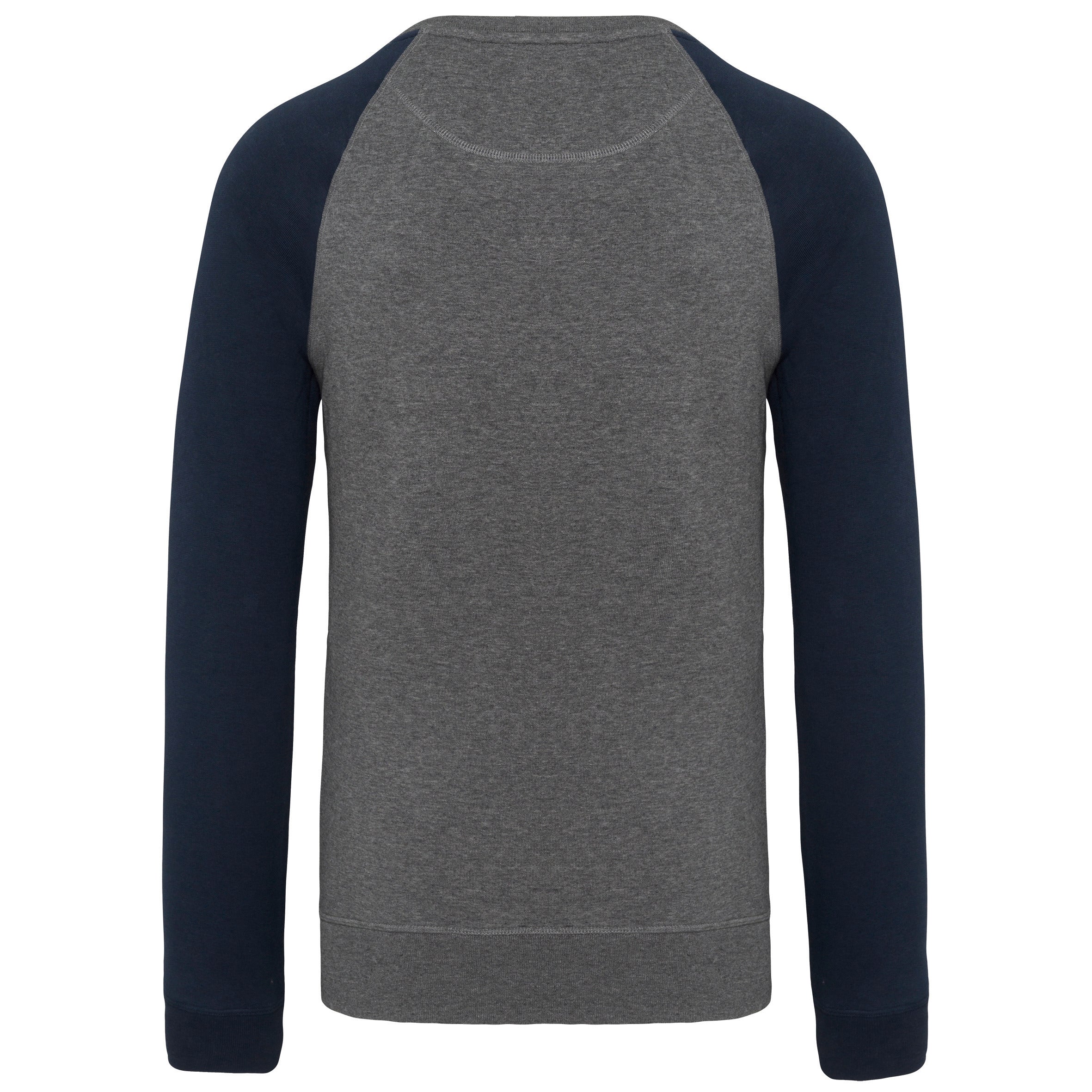 Men's Two-tone Organic Crew Neck Raglan Sleeve Sweatshirt - K491