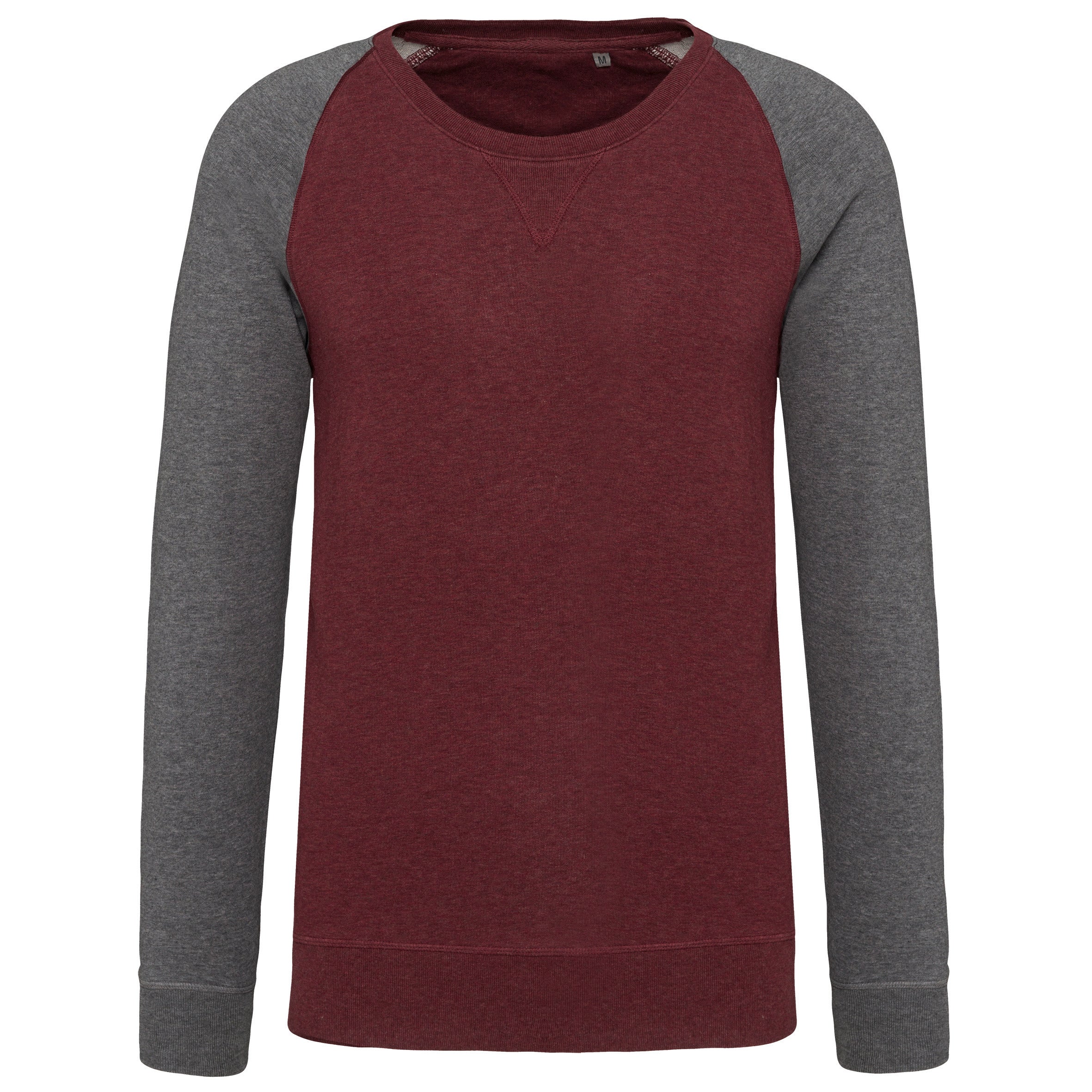 Men's Two-tone Organic Crew Neck Raglan Sleeve Sweatshirt - K491