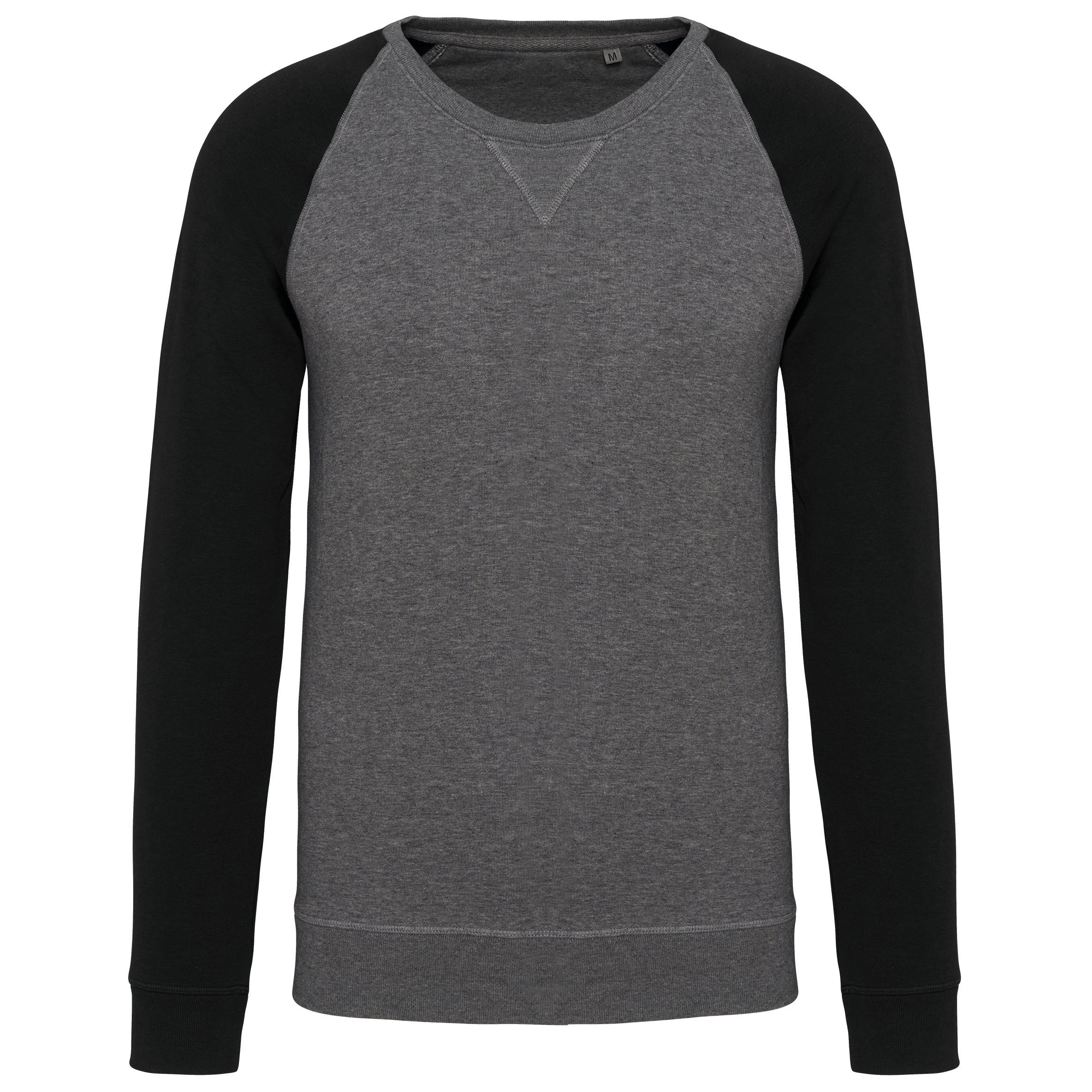 Men's Two-tone Organic Crew Neck Raglan Sleeve Sweatshirt - K491