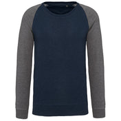 Men's Two-tone Organic Crew Neck Raglan Sleeve Sweatshirt - K491