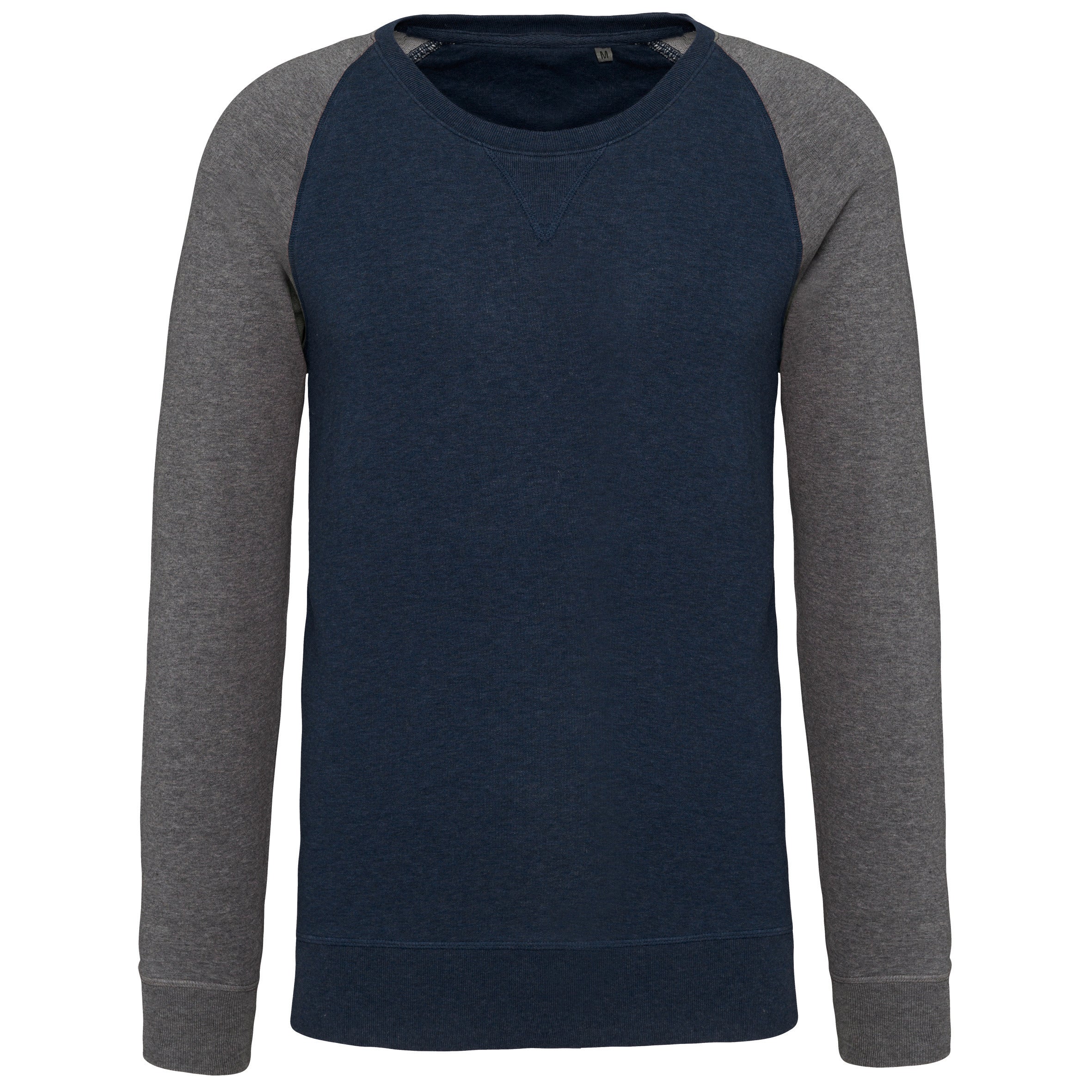 Men's Two-tone Organic Crew Neck Raglan Sleeve Sweatshirt - K491