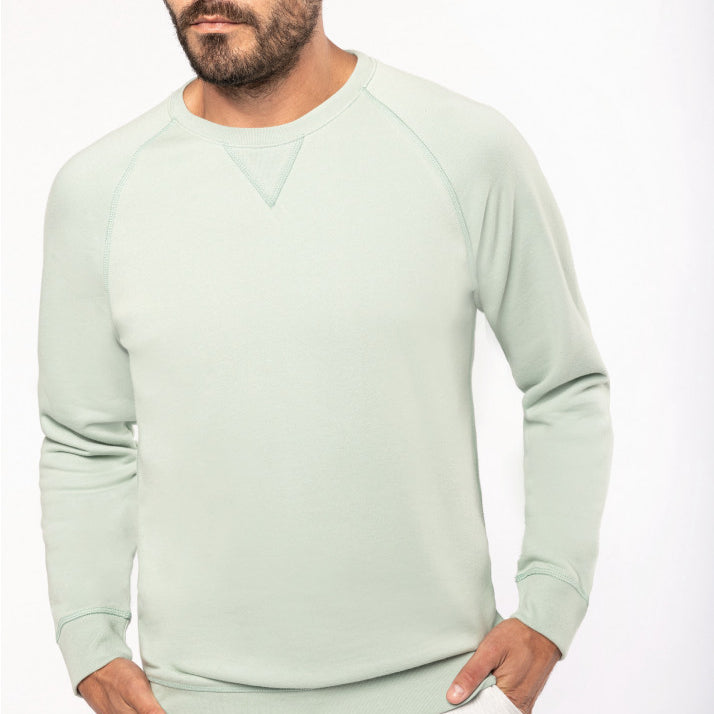 Men's Organic Cotton Crew Neck Raglan Sleeve Sweatshirt - K480