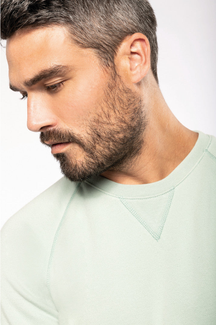 Men's Organic Cotton Crew Neck Raglan Sleeve Sweatshirt - K480