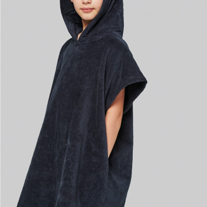 Kids Hooded Towelling Poncho - PA582